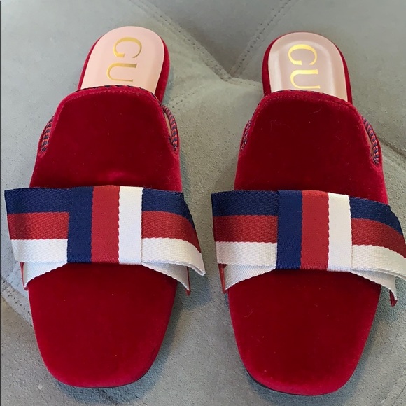 gucci red white and blue slides